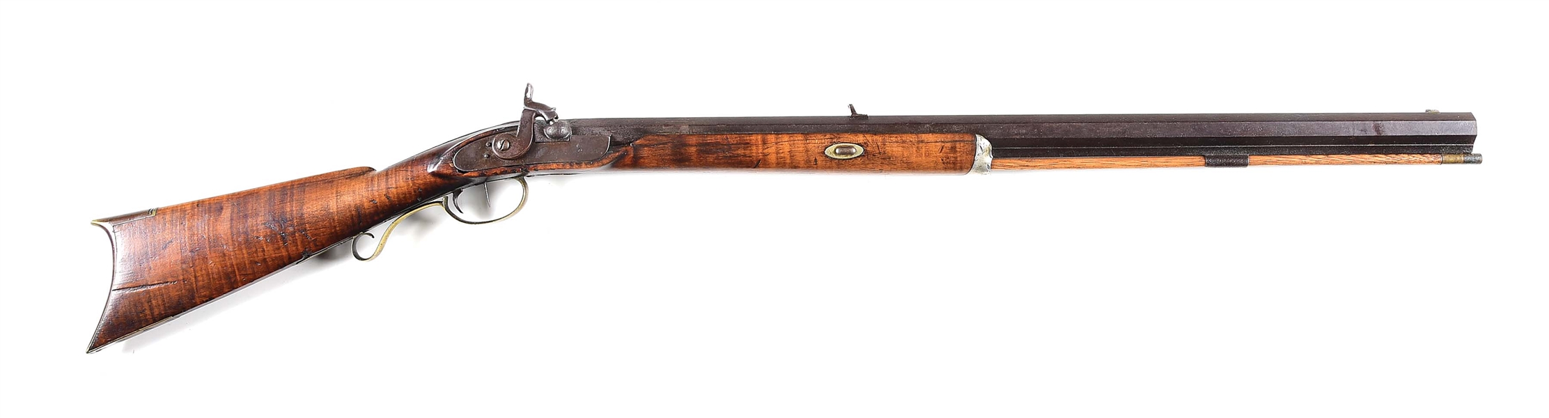 (A) HAWKEN ATTRIBUTED PERCUSSION PLAINS RIFLE.