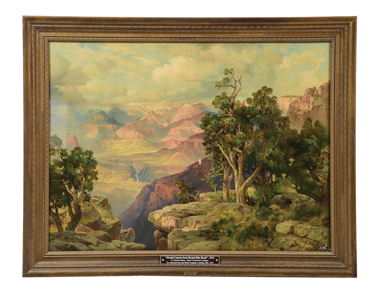 GRAND CANYON FROM HERMIT RIM ROAD PAINTING BY THOMAS MORAN. 