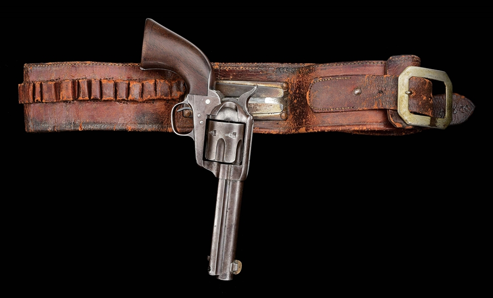 (A) DAVID F. CLARK INSPECTED U.S. COLT SINGLE ACTION ARMY REVOLVER WITH "BRIDGEPORT" OUTFITTED GUNRIG