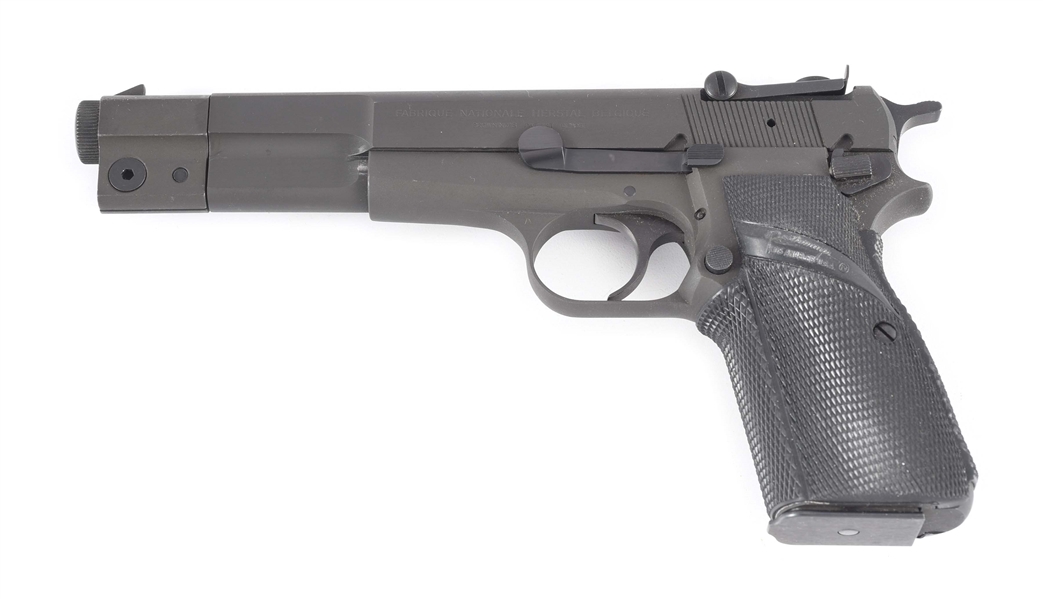 (M) FABRIQUE NATIONALE BROWNING HIGH POWER COMPETITION SEMI-AUTOMATIC PISTOL WITH STYROFOAM INSERT.