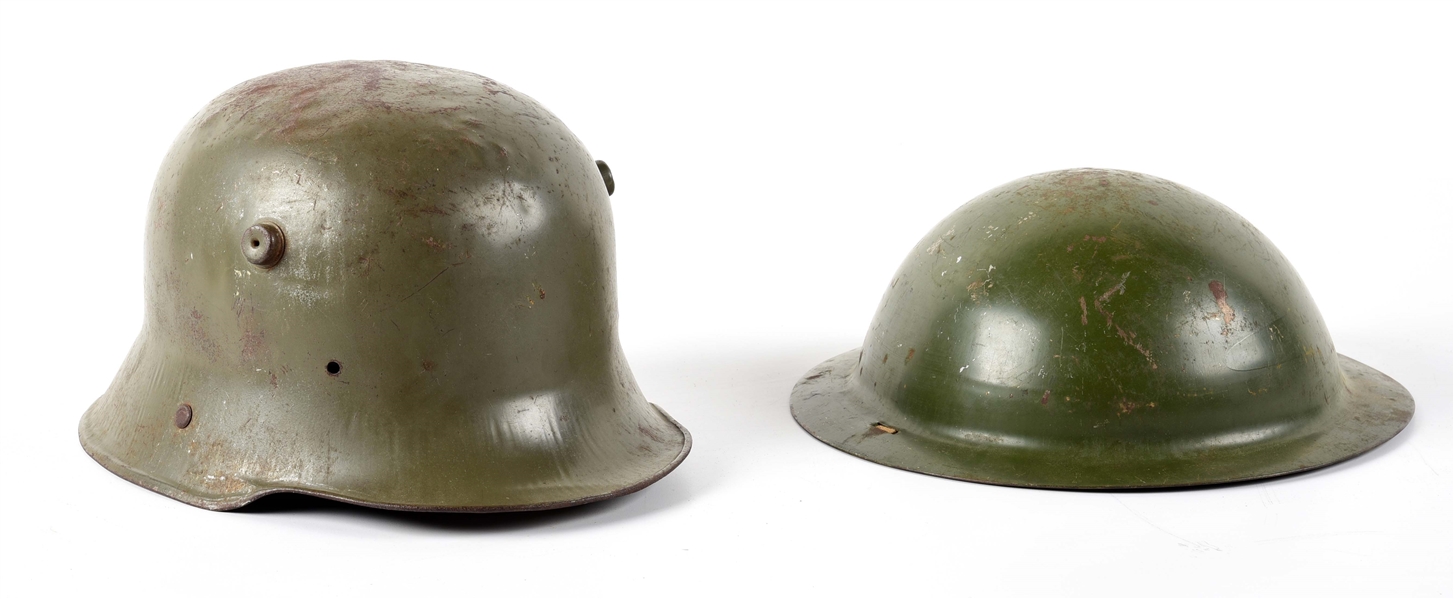 LOT OF 2: US WWI ERA CHILDRENS STAHLHELM AND BRODY HELMET.