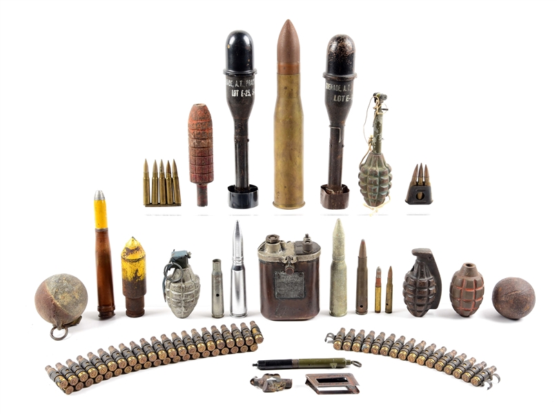 LOT OF MISCELLANEOUS GRENADES AND ORDNANCE. 