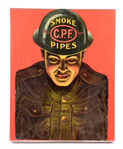 US WWI C.P.F. PIPES CARDBOARD ADVERTISEMENT