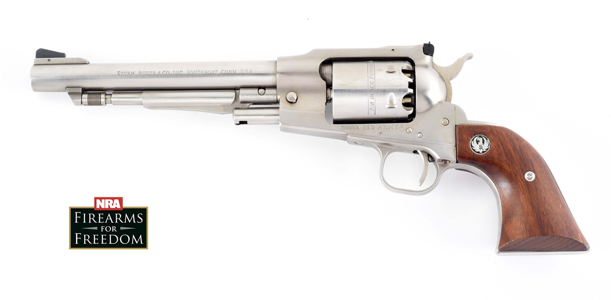 (A) RUGER OLD ARMY PERCUSSION REVOLVER .44 CALIBER.