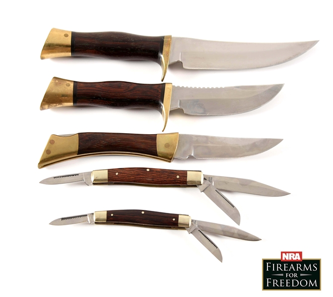 LOT OF 5: BROWNING KNIVES. 