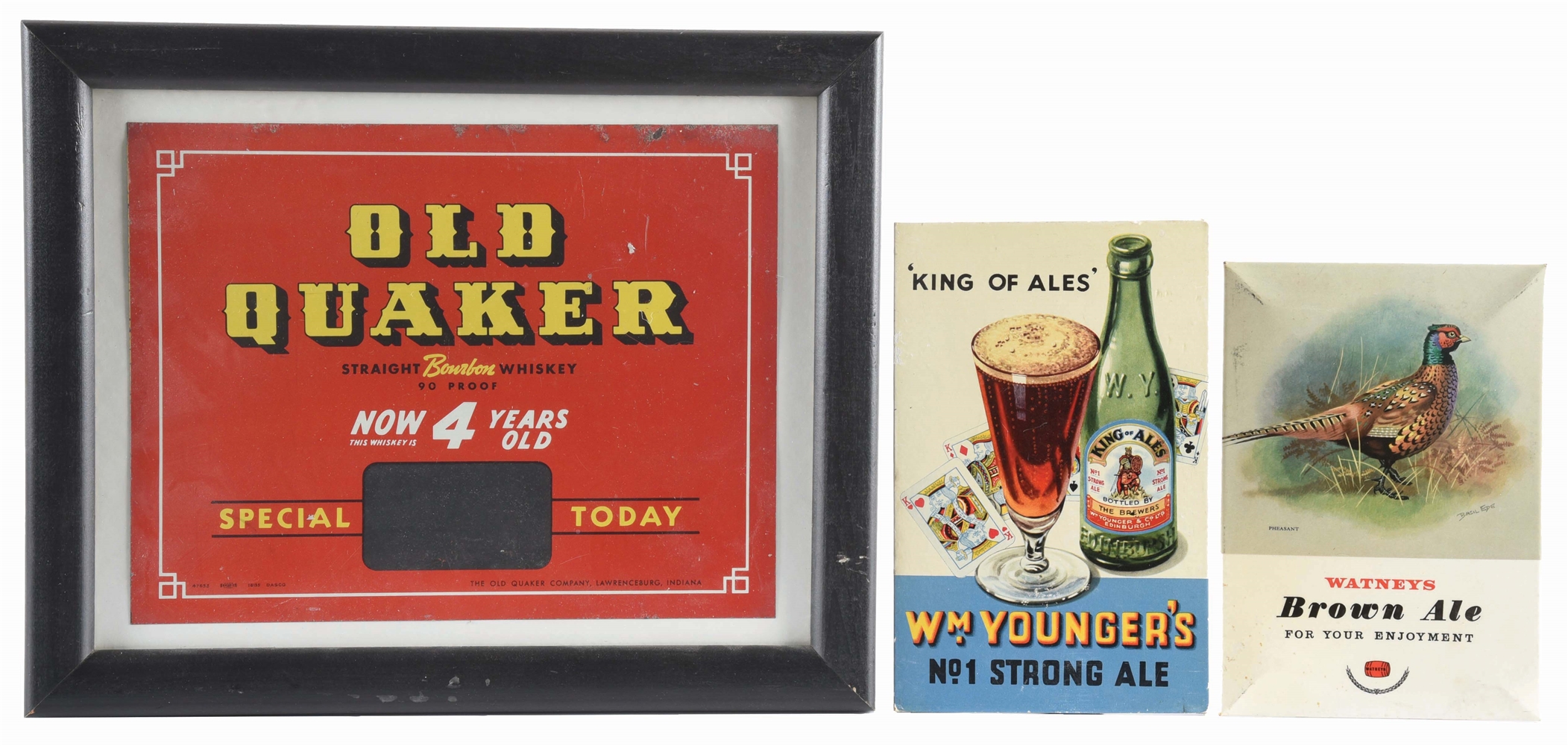 LOT OF 3: VARIOUS ALCOHOL ADVERTISEMENTS.