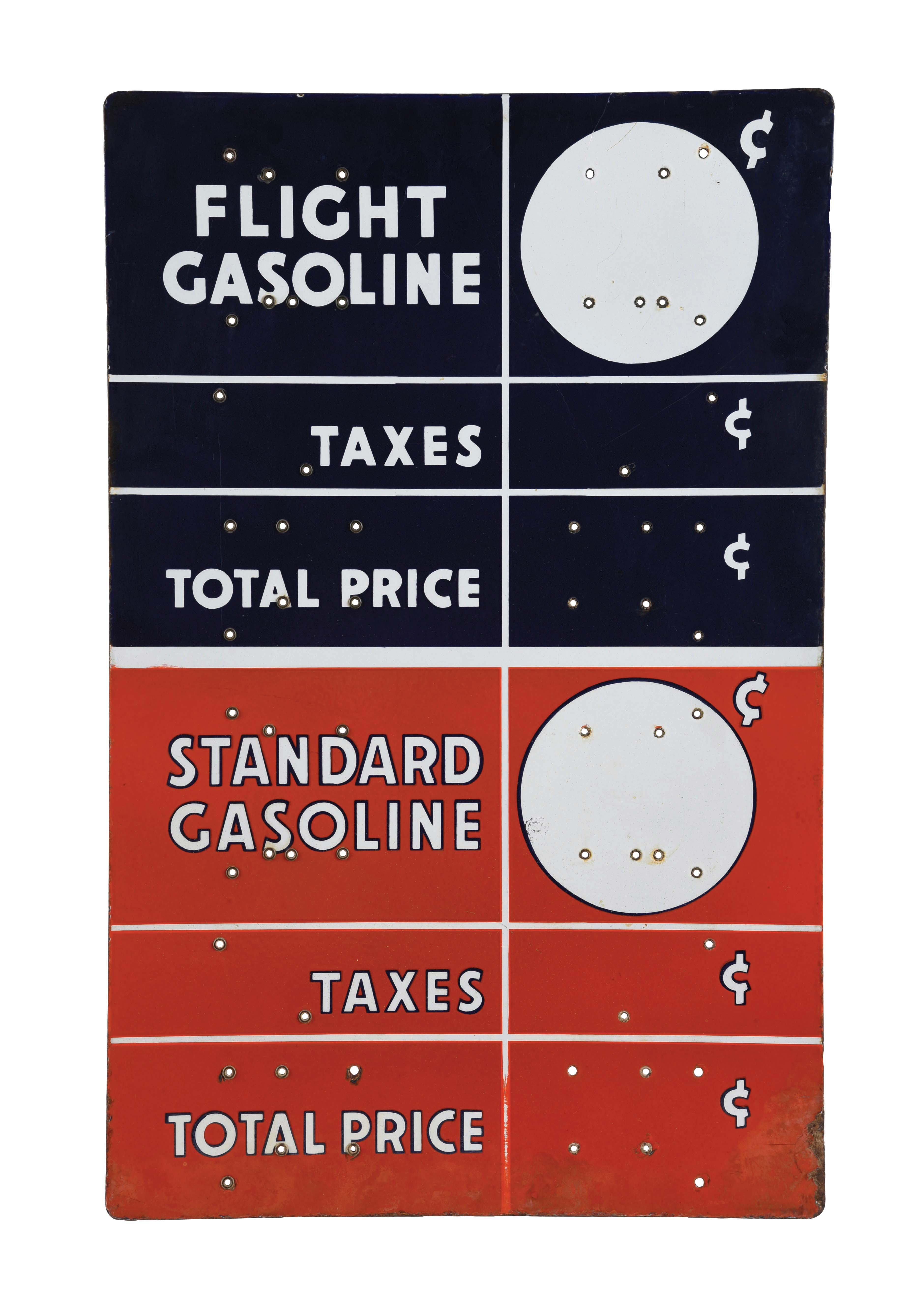 Lot Detail - RARE FLIGHT & STANDARD GASOLINE PORCELAIN SERVICE STATION ...