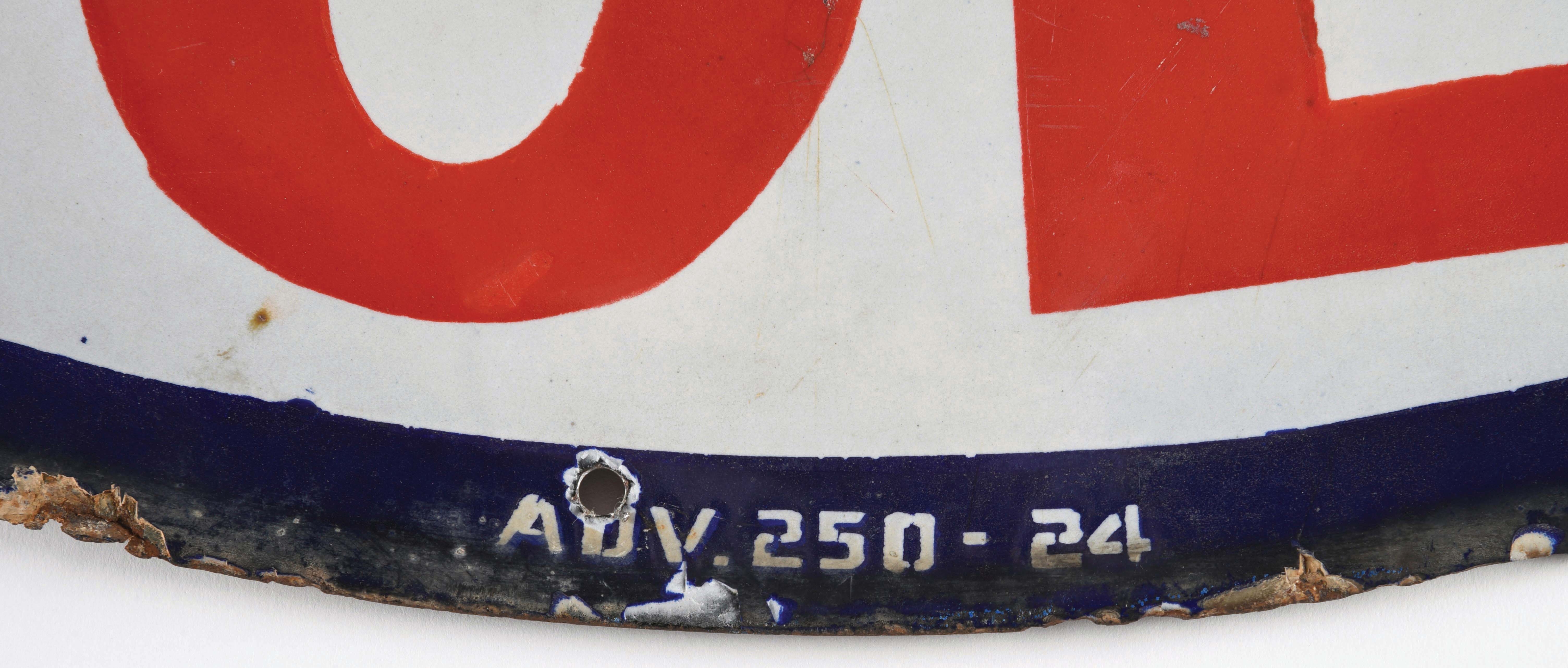 Lot Detail - RED CROWN GASOLINE PORCELAIN SERVICE STATION SIGN W/ CROWN ...