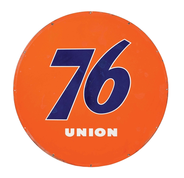 UNION 76 GASOLINE PORCELAIN SERVICE STATION SIGN. 