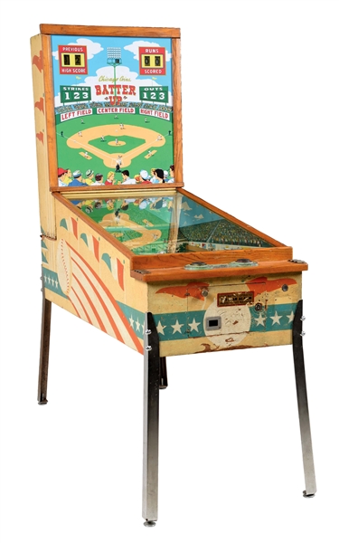 10¢ CHICAGO COINS "BATTER UP" BASEBALL ARCADE GAME.