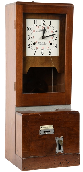 NATIONAL TIME RECORDER TIME CLOCK.