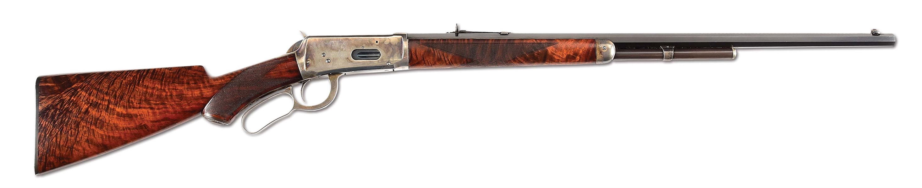 (A) RARE WINCHESTER MODEL 1894 DELUXE RIFLE WITH FACTORY CASE HARDENED FRAME.