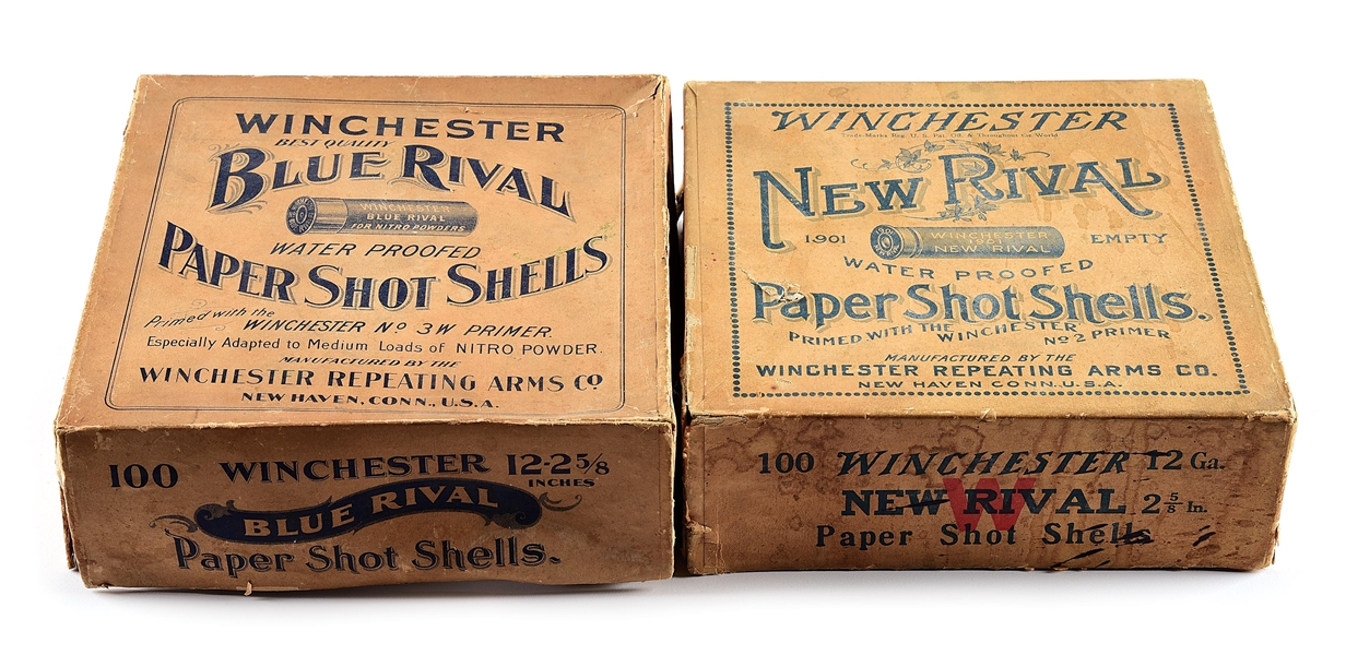 LOT OF 2: 100 COUNT SHOTSHELL BOXES BY WINCHESTER.