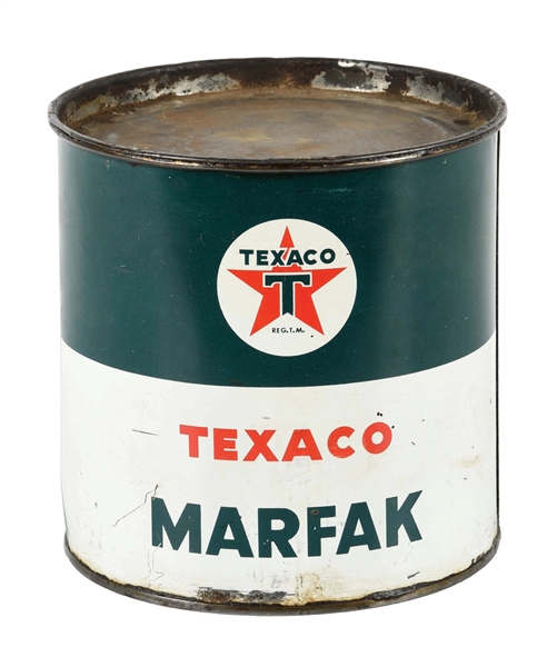 TEXACO MARFAK FIVE POUND GREASE CAN. 