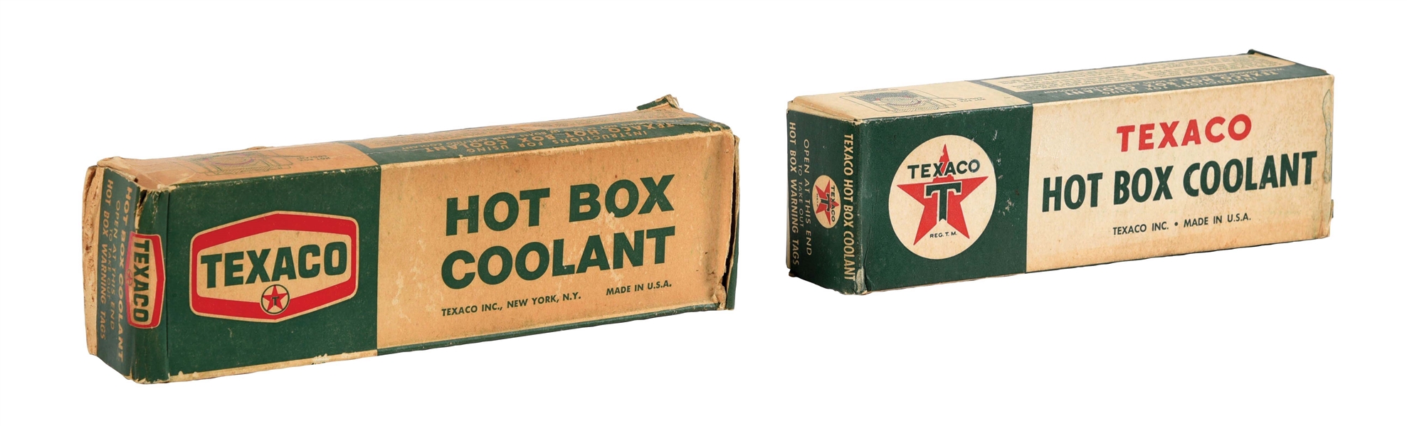 LOT OF 2: TEXACO HOT BOX COOLANT NEW OLD STOCK BOXES W/ PRODUCT. 