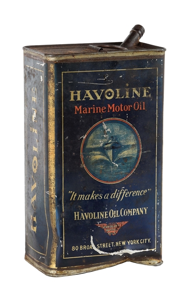 RARE HAVOLINE MARINE MOTOR OIL ONE GALLON CAN W/ BOAT GRAPHICS. 