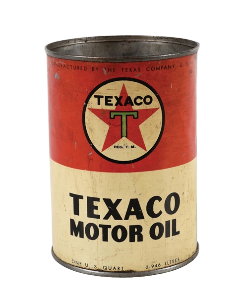 TEXACO "BLACK T" MOTOR OIL ONE QUART CAN.