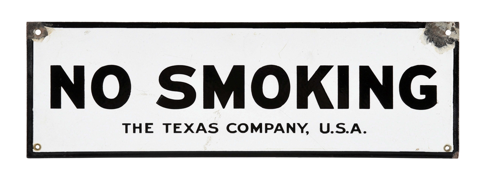 TEXACO NO SMOKING PORCELAIN SERVICE STATION SIGN.