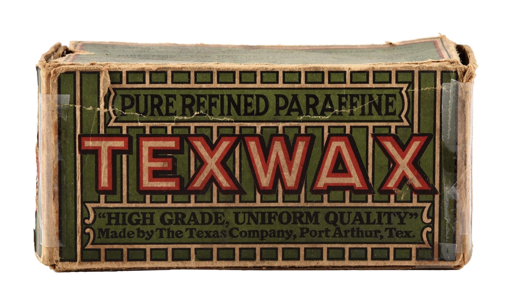 TEXACO TEXWAX CARDBOARD DISPLAY BOX W/ TEXACO STAR GRAPHIC. 