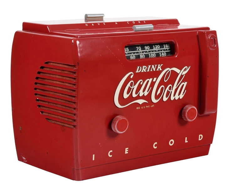 1950S WORKING COCA-COLA COOLER AM RADIO.