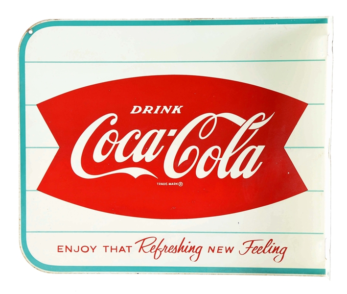 1960S COCA-COLA TIN ADVERTISING SIGN.