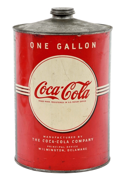 1930S ONE GALLON COCA-COLA SYRUP CAN.