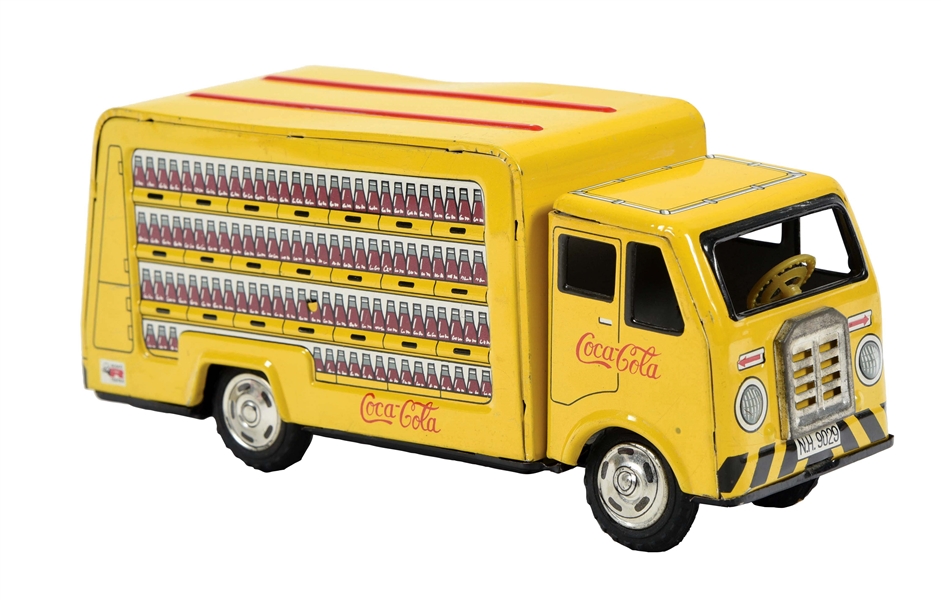 1950S COCA-COLA 8” TIN FRICTION BEVERAGE DELIVERY TRUCK.