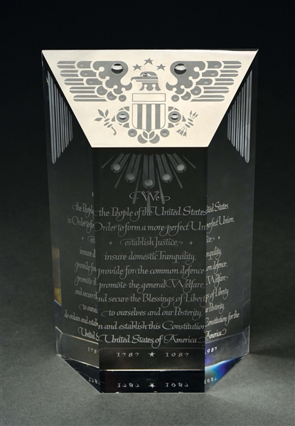 STEUBEN GLASS PREAMBLE TO THE CONSTITUTION.