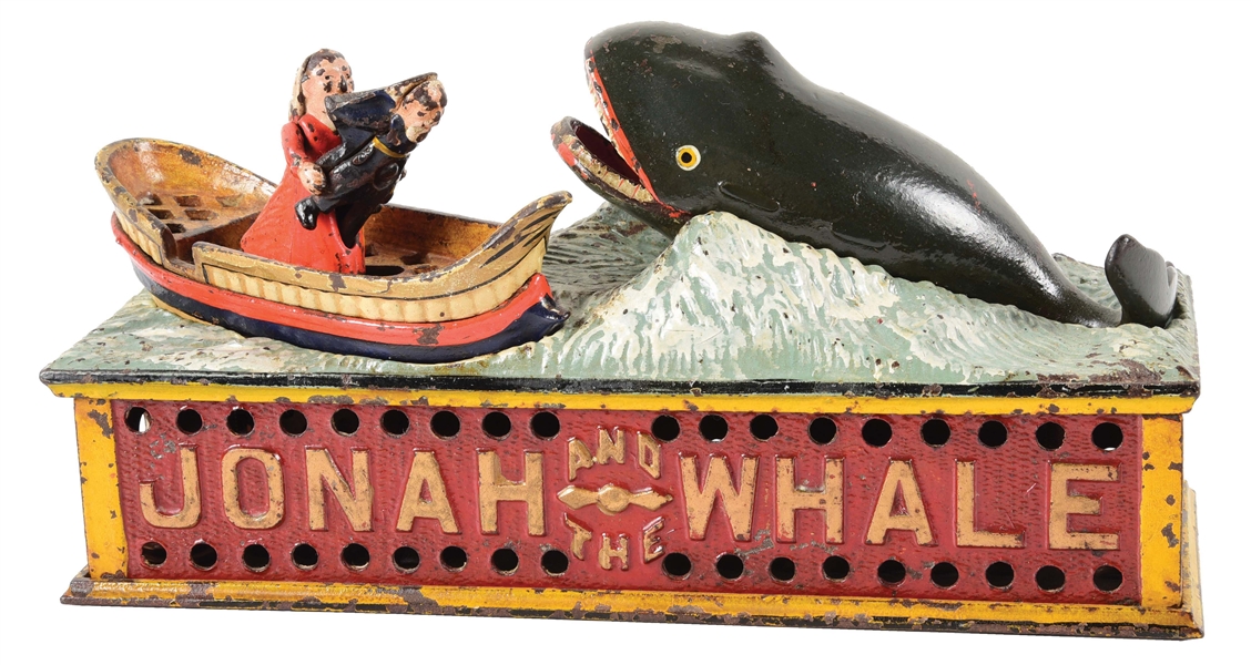 CAST IRON JONAH AND THE WHALE BANK.