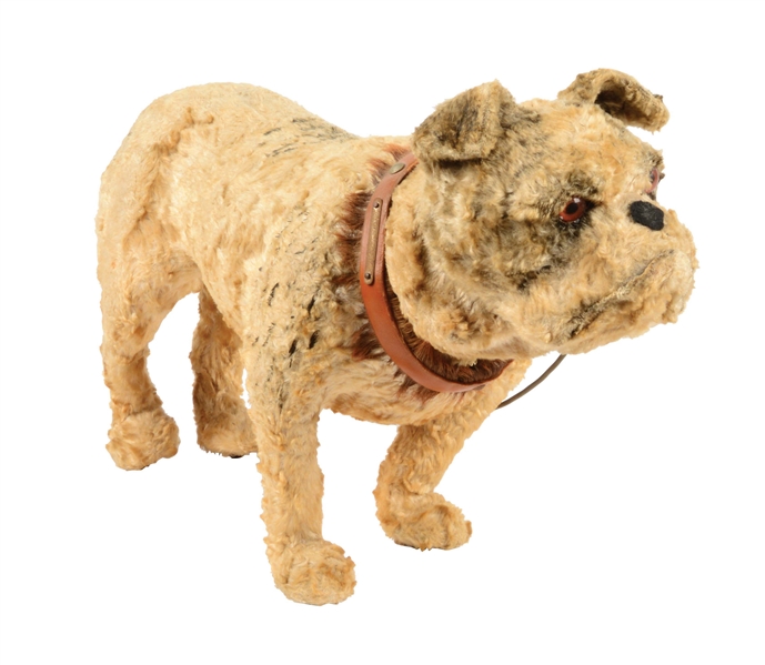 EARLY FUR-COVERED BULLDOG TOY.