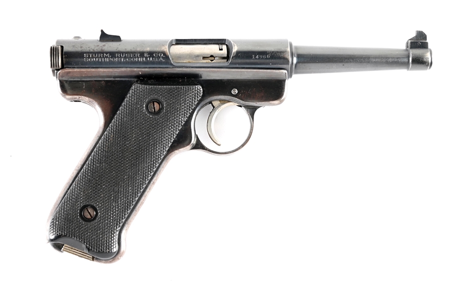 (C) RUGER STANDARD MODEL .22 LR SEMI-AUTOMATIC PISTOL WITH BOX.