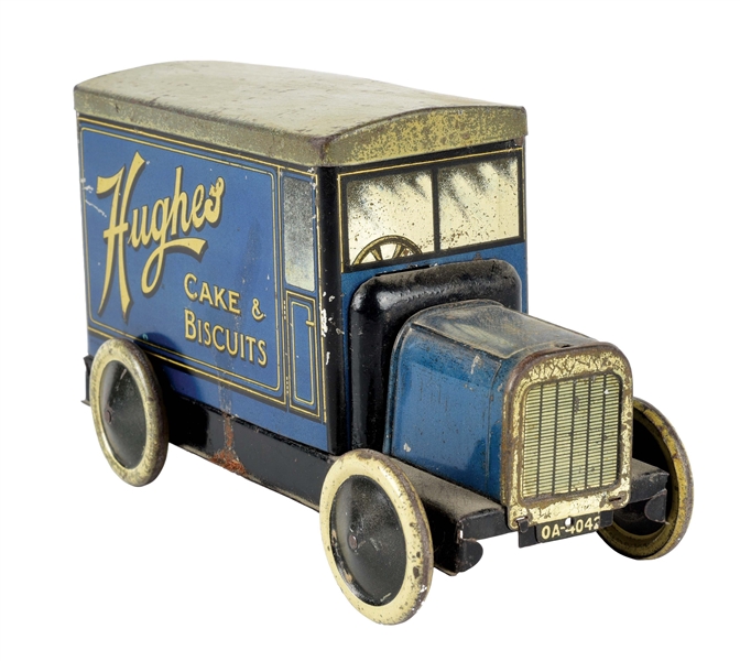 HUGHES DELIVERY TRUCK BISCUITS TIN.