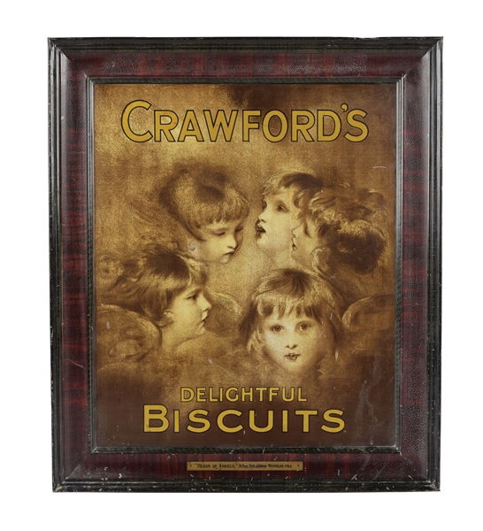 CRAWFORDS DELIGHTFUL BISCUITS TIN SIGN.