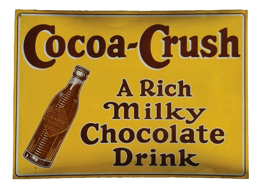 COCOA - CRUSH EMBOSSED TIN SIGN.