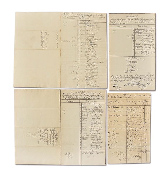 THREE MUSTER ROLLS AND AN EXPENSE RETURN FOR GERMAN TROOPS IN THE AMERICAN REVOLUTION.