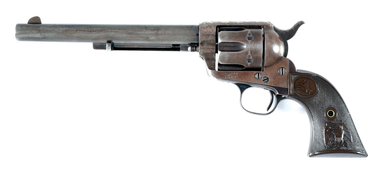 (A) COLT ETCHED PANEL FRONTIER SIX SHOOTER SINGLE ACTION REVOLVER.