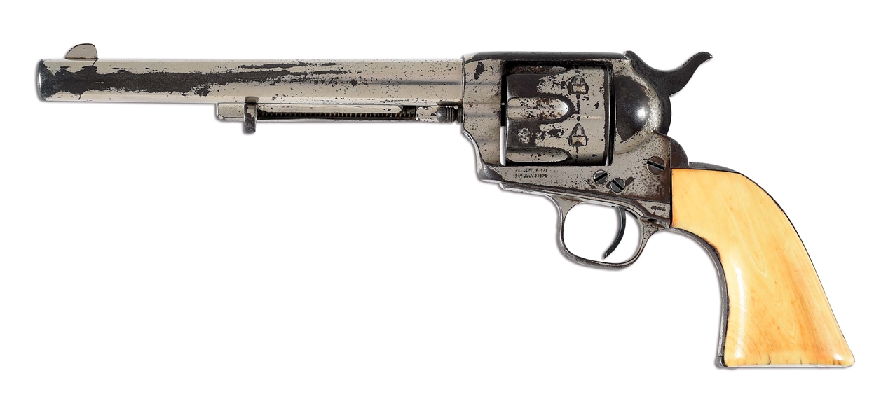 (A) NICKEL PLATED COLT SINGLE ACTION ARMY REVOLVER.