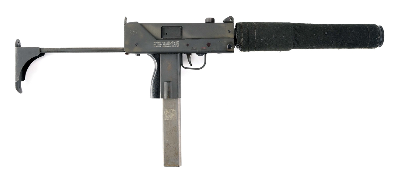 (N) MILITARY ARMAMENT CORP. INGRAM M10 SUBMACHINE GUN WITH SILENCER (FULLY TRANSFERABLE).