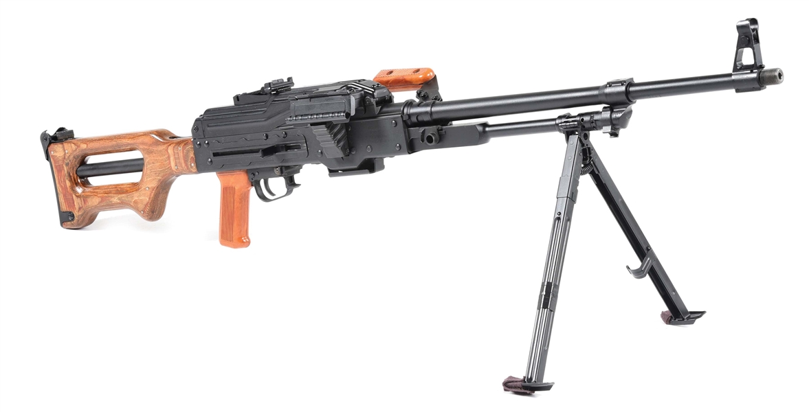 (M) FANTASTIC HIGHLY DESIRABLE WISE LITE ARMS ROMANIAN PKM SEMI-AUTOMATIC RIFLE WITH TRANSIT CHEST & ACCESSORIES.