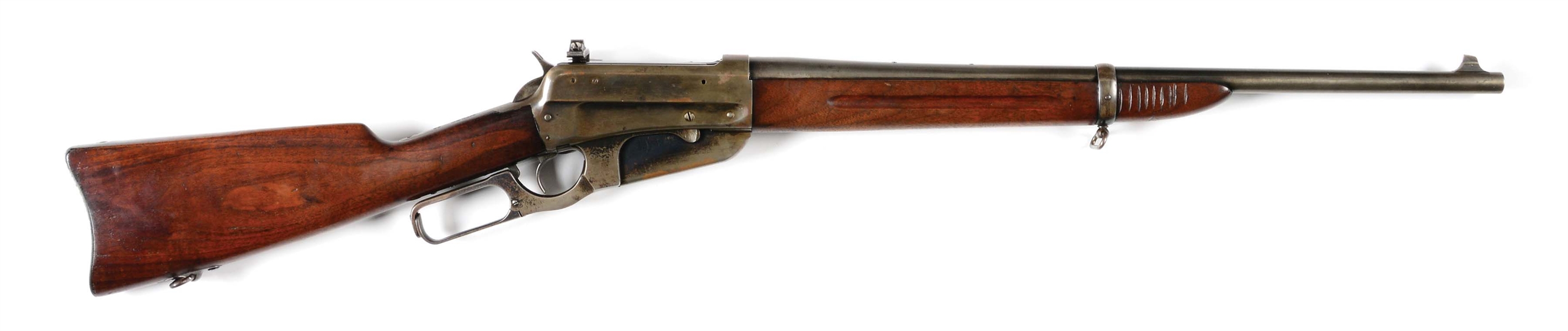 (C) WINCHESTER MODEL 1895 LEVER ACTION SADDLE RING CARBINE (1931).