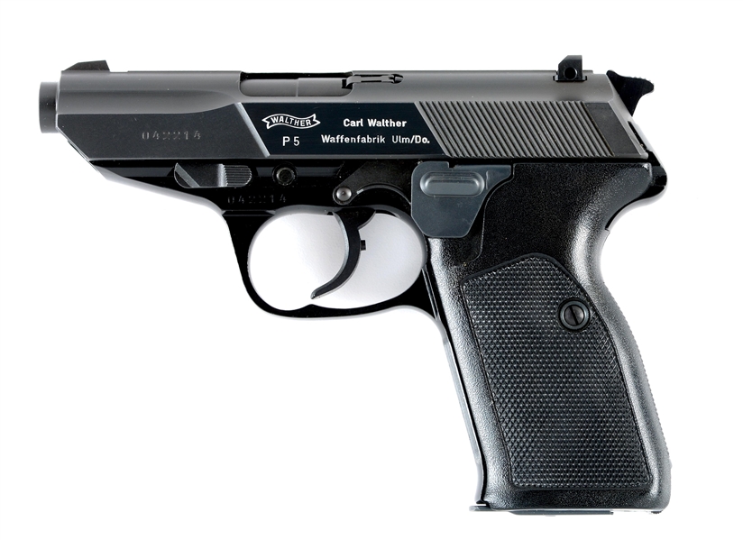 (M) EXCELLENT WALTHER P5 SEMI-AUTOMATIC PISTOL WITH MATCHING FACTORY CASE & ACCESSORIES..