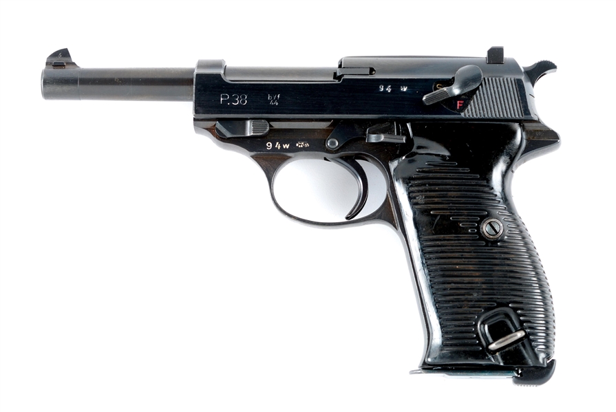 (C) EXCEPTIONAL 2 DIGIT SERIAL NUMBER MAUSER "BYF/44" CODE P.38 SEMI-AUTOMATIC PISTOL WITH HOLSTER.