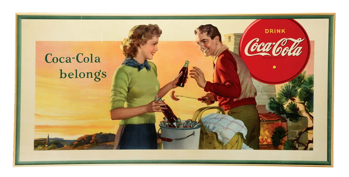 EXCELLENT CARDBOARD LITHOGRAPH FROM THE COCA-COLA CO.