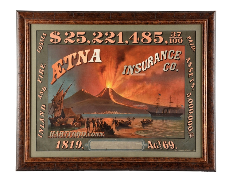 PAPER LITHOGRAPH AETNA INSURANCE CO. ADVERTISEMENT.