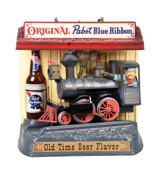 PABST BLUE RIBBON ANIMATED TRAIN SIGN.