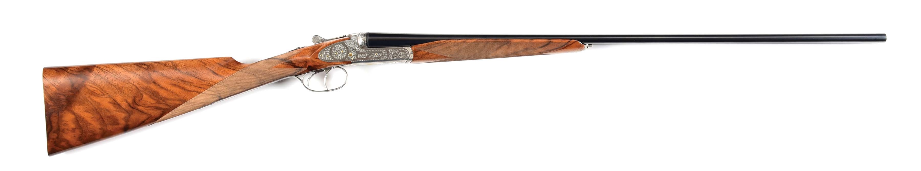 (M) LUCCHINI .410 SIDE BY SIDE SHOTGUN WITH GAMBA SIGNED ENGRAVING.
