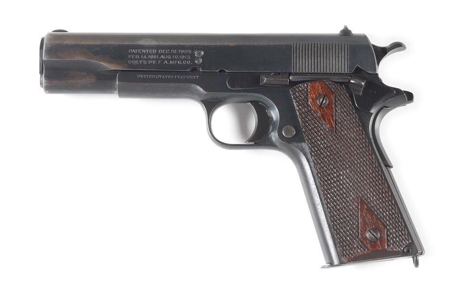 (C) COLT 1911 FRAME MANUFACTURED IN 1915, SPRINGFIELD ARMORY SUSPENDED RANGE, WITH SAVAGE SLIDE.