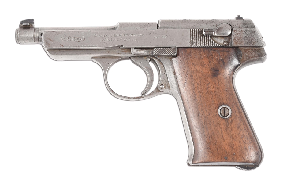 (C) EXTREMELY SCARCE, POSSIBLY ONE OF A KIND, WALTHER MODEL MP CONCEALED HAMMER PROTOTYPE SEMI-AUTOMATIC PISTOL.