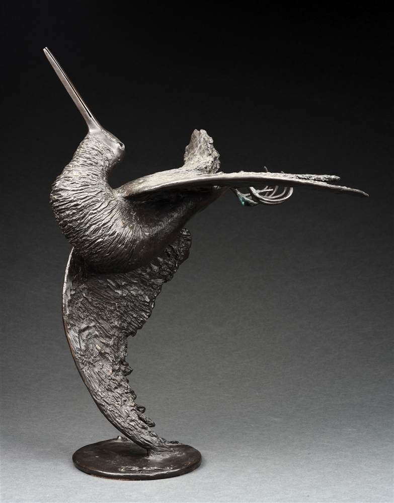 LARGE BRONZE STATUE OF "WOODCOCK" IN FLIGHT BY CESARE RABITTI 