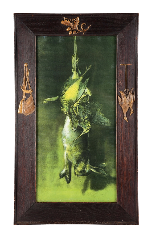 FRAMED HANGING GAME PAINTING. 